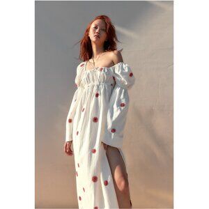 Free People Emory Embroidered Midi Dress - L